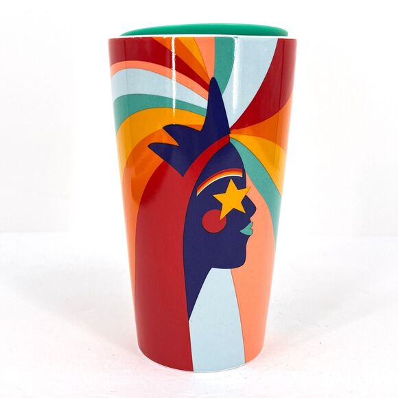 Starbucks 2020 Pride Siren Rainbow 12oz Ceramic Travel Tumbler Mug with Lid - Picture 2 of 8